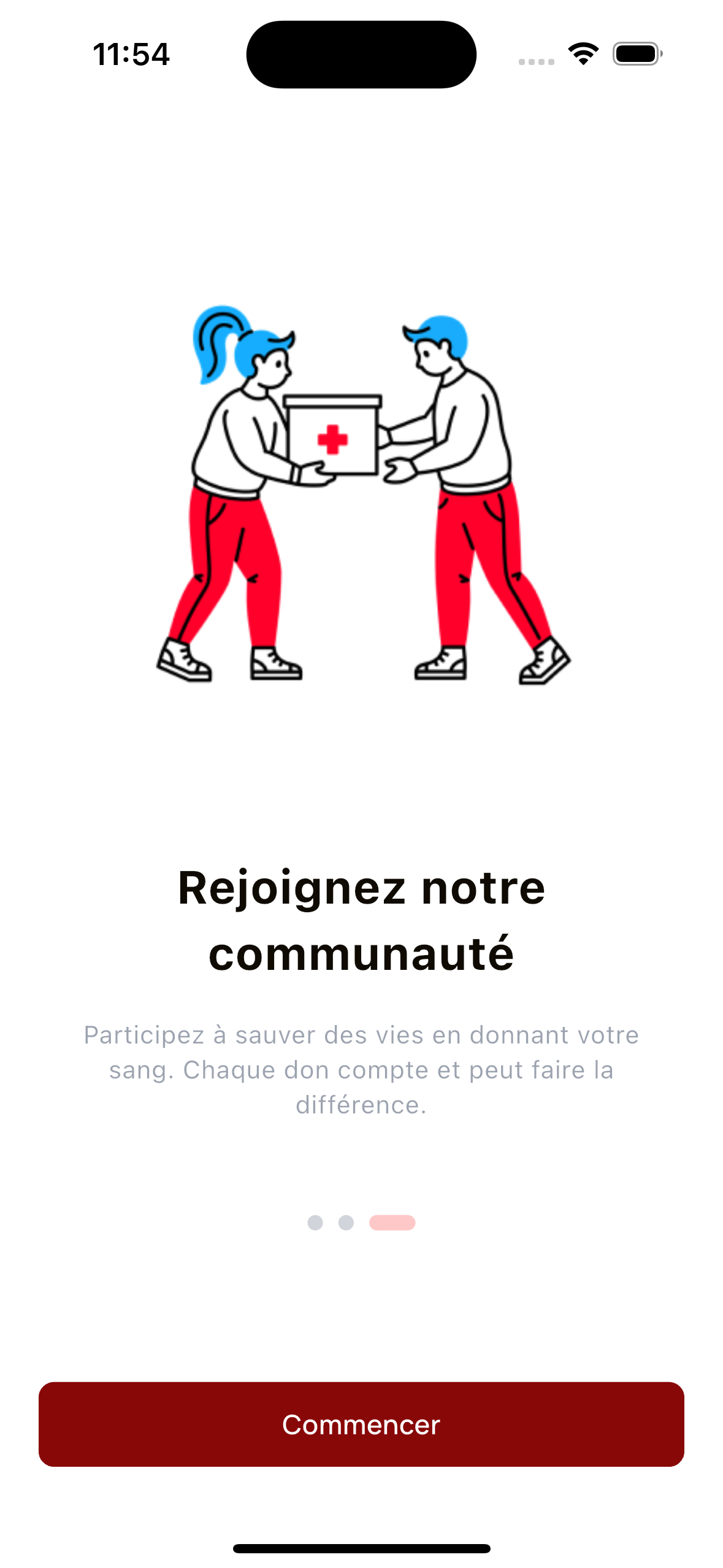 Mobile app screens for A&B Project EE